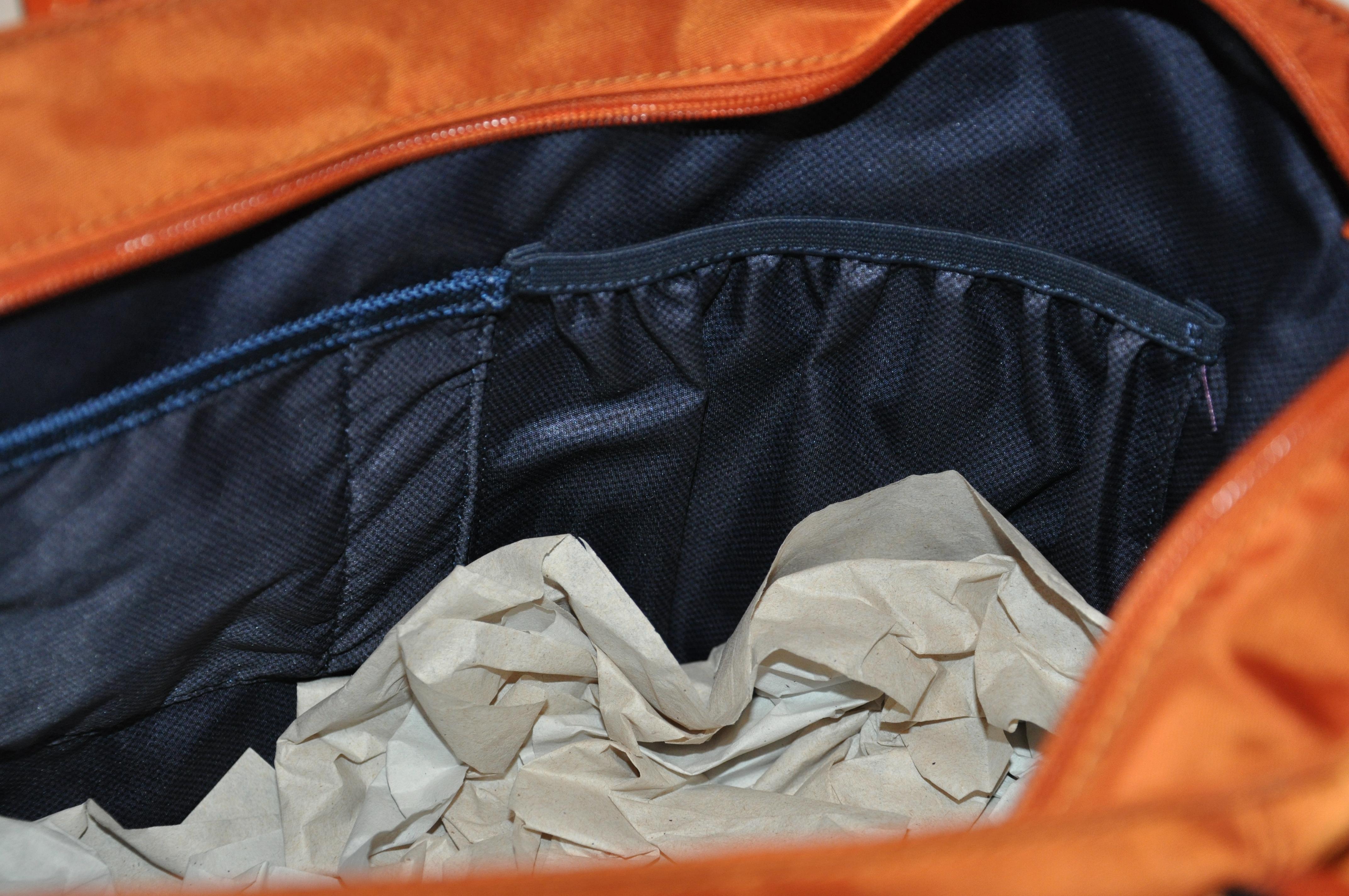 Women's or Men's Tumi Golden Bronze-Tangerine Nylon Zippered Top Double-Handle Tote Bag For Sale