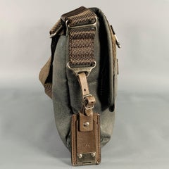 TUMI Grey Brown Canvas Messenger Bag