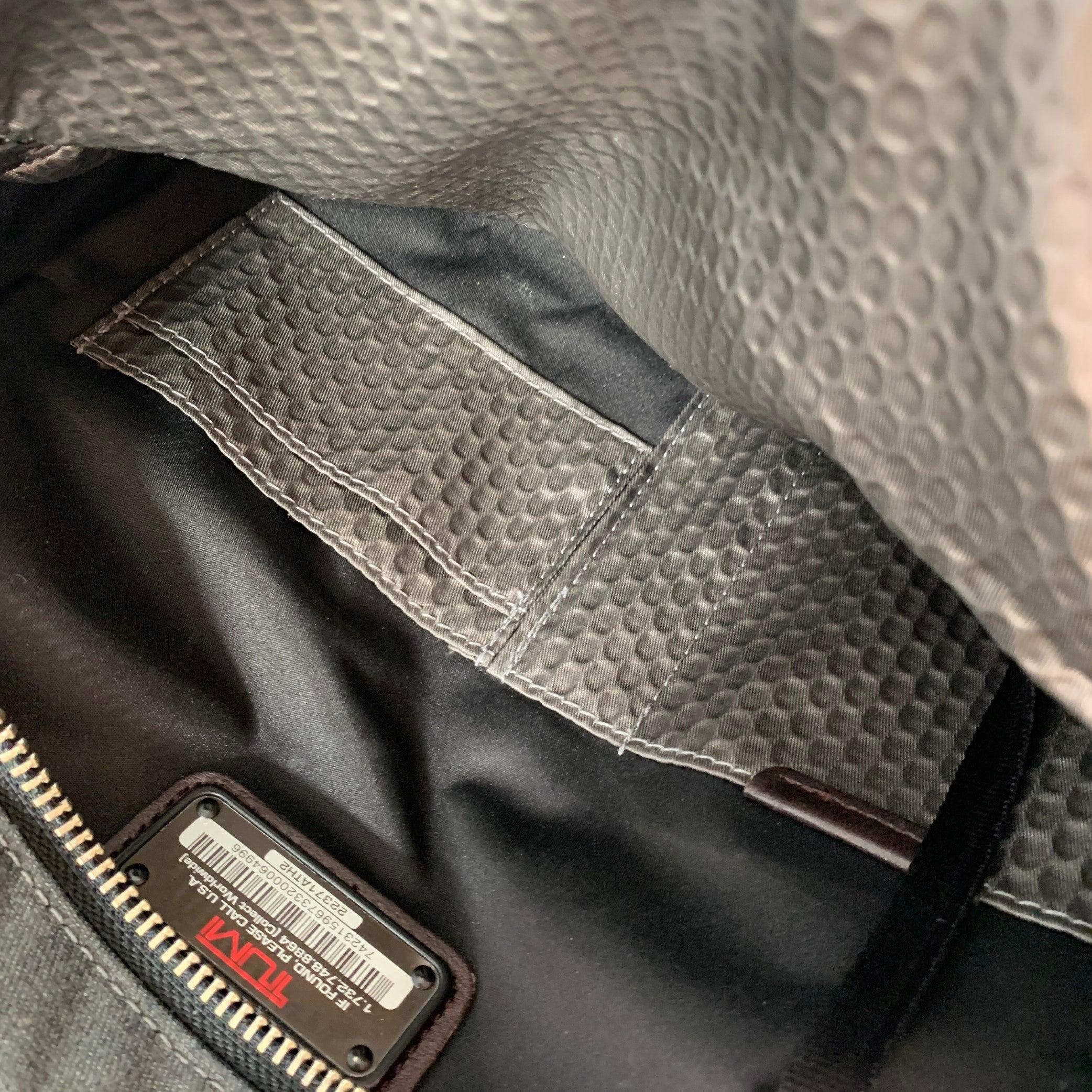 TUMI Grey Brown Canvas Messenger Bag 3