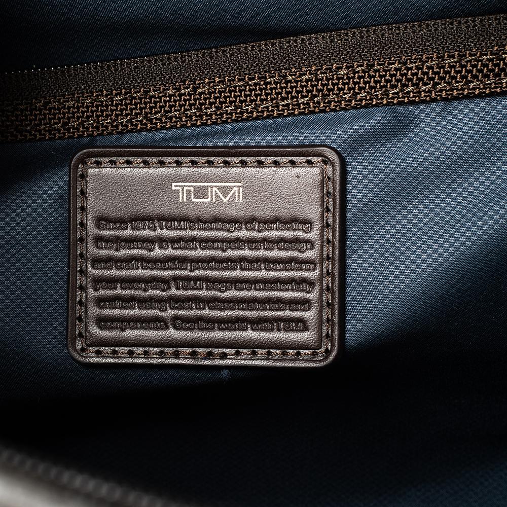 TUMI Grey/Brown Leather and PVC Alpha 2 Slim Deluxe Portfolio Bag 1
