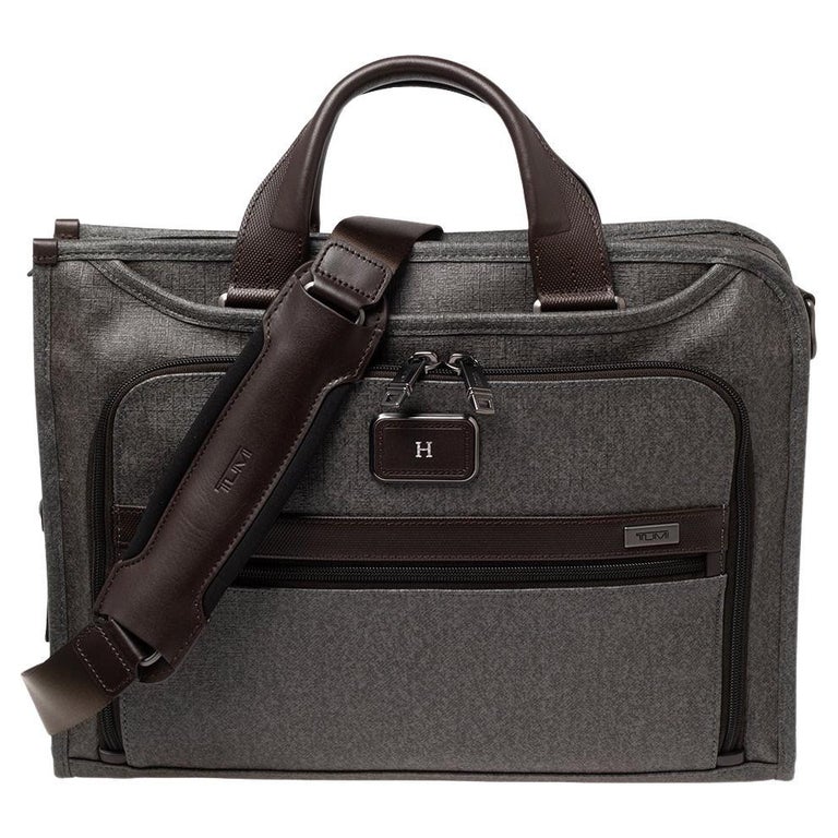 TUMI Grey/Brown Leather and PVC Alpha 2 Slim Deluxe Portfolio Bag at  1stDibs | tumi slim deluxe portfolio, tumi alpha 2 briefcase, tumi leather  portfolio