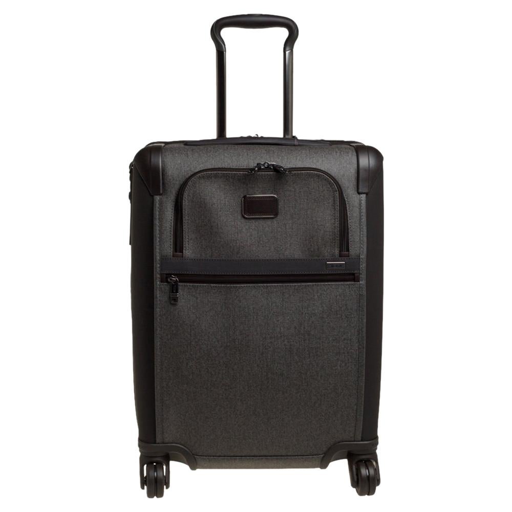 Tumi Grey/Brown PVC Alpha 2 Continental Expandable 4 Wheel Carry On Luggage