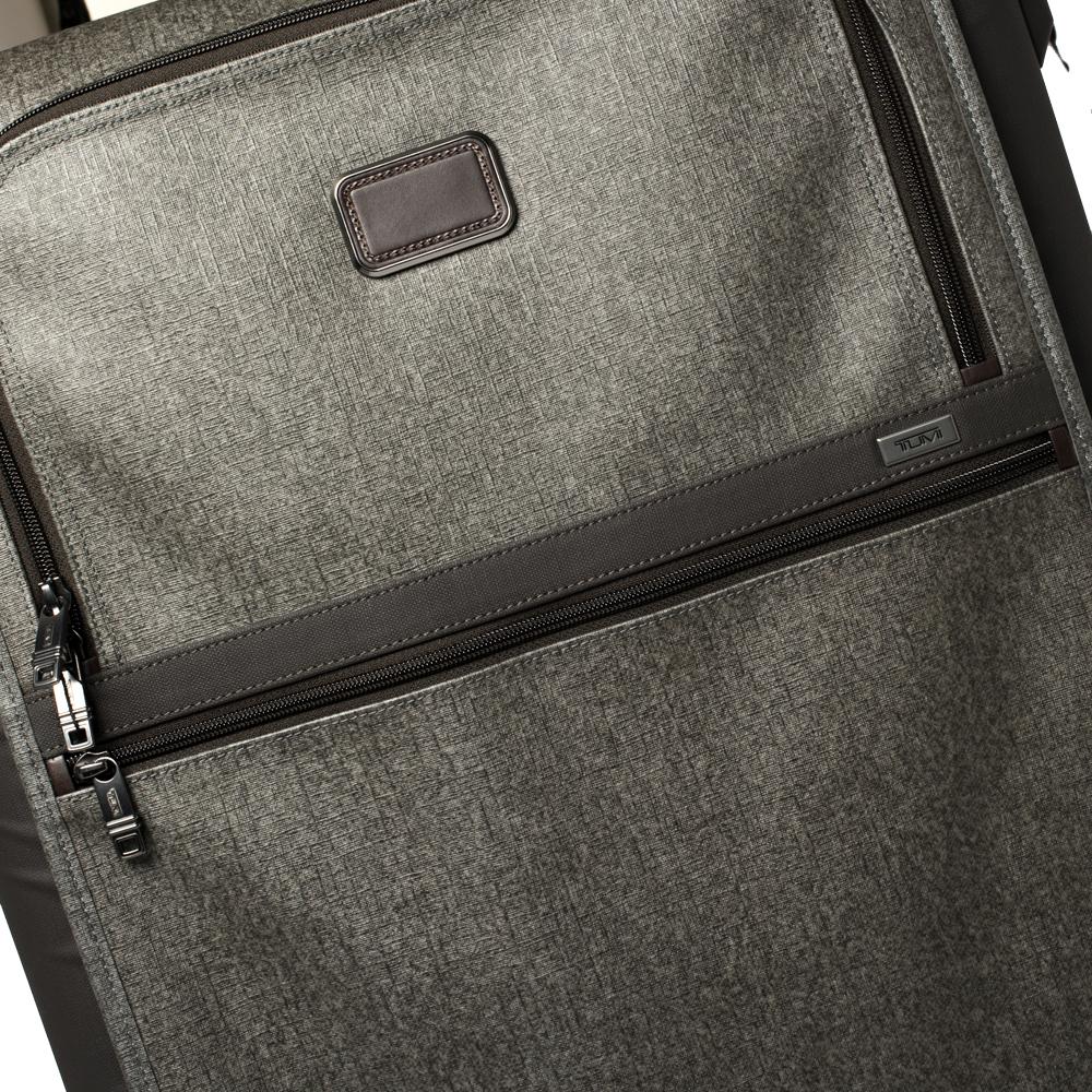 Men's TUMI Grey/Brown PVC Alpha 2 Medium Trip Expandable 4 Wheel Packing Case Luggage