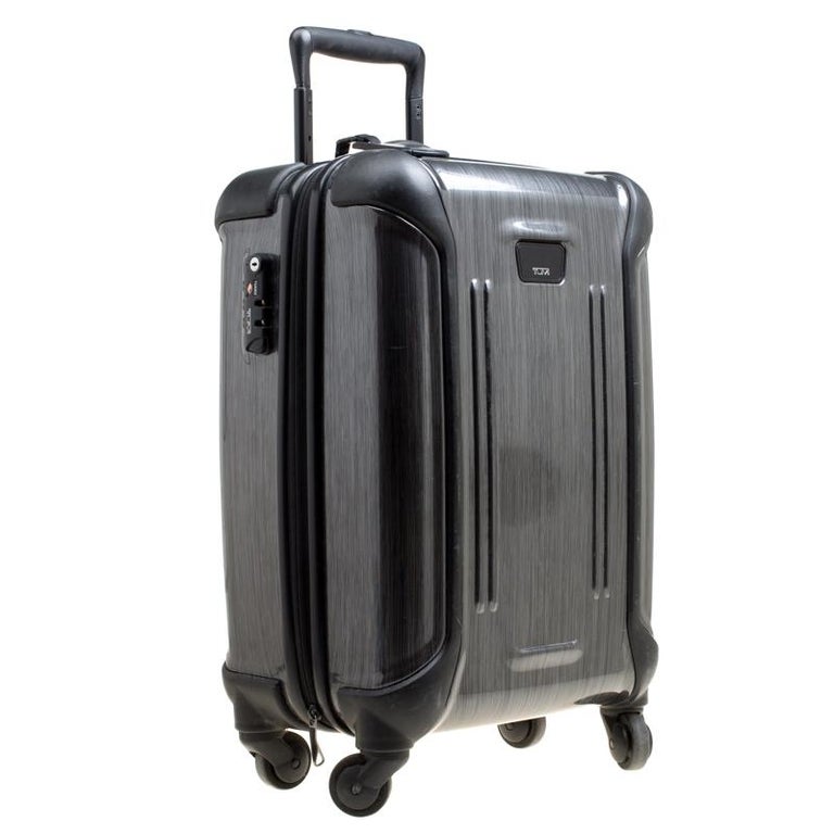 Tumi Grey Graphic Print Polycarbonate Carry On Luggage 50 For Sale at