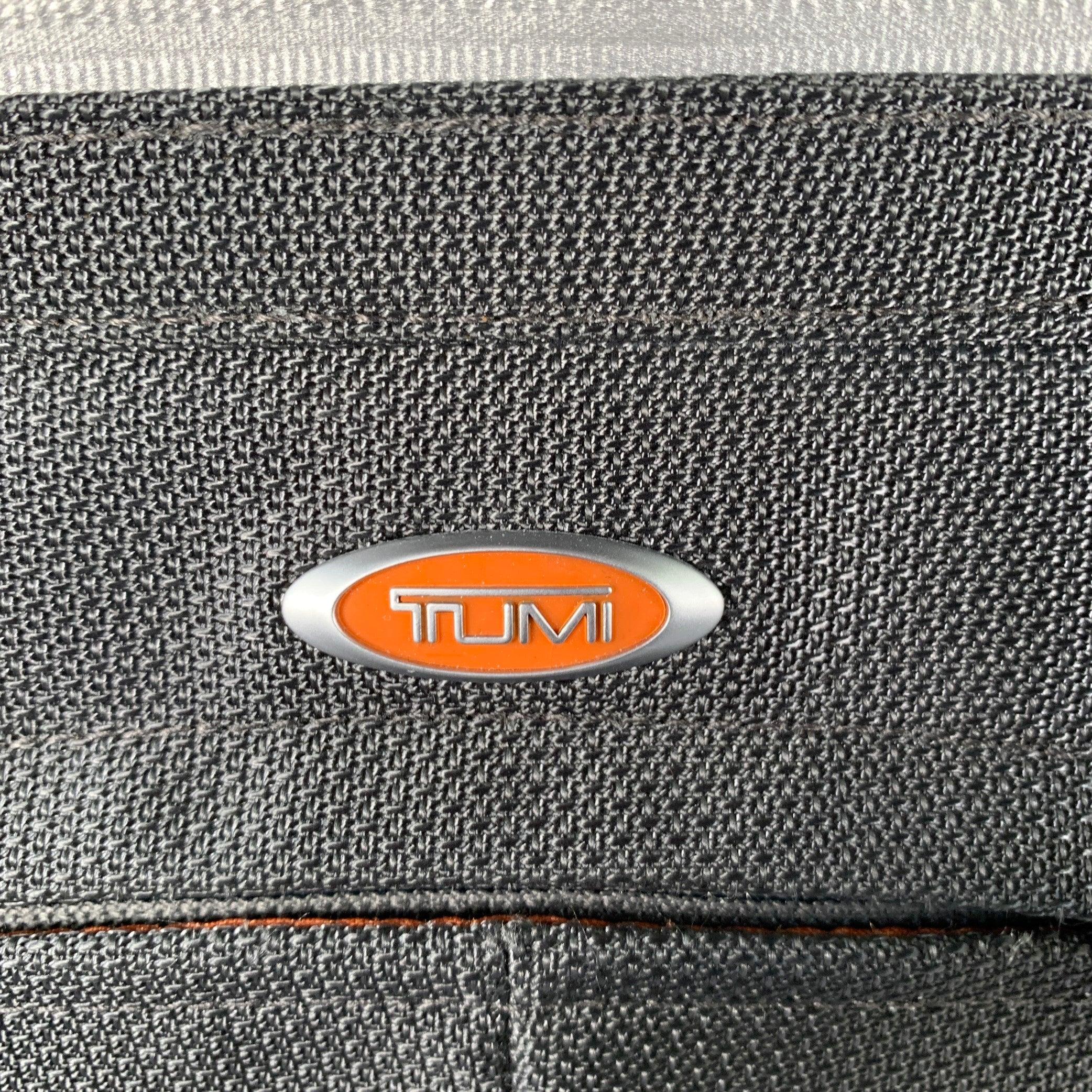 Gray TUMI Grey Orange Color Block Nylon Leather Messenger Bag