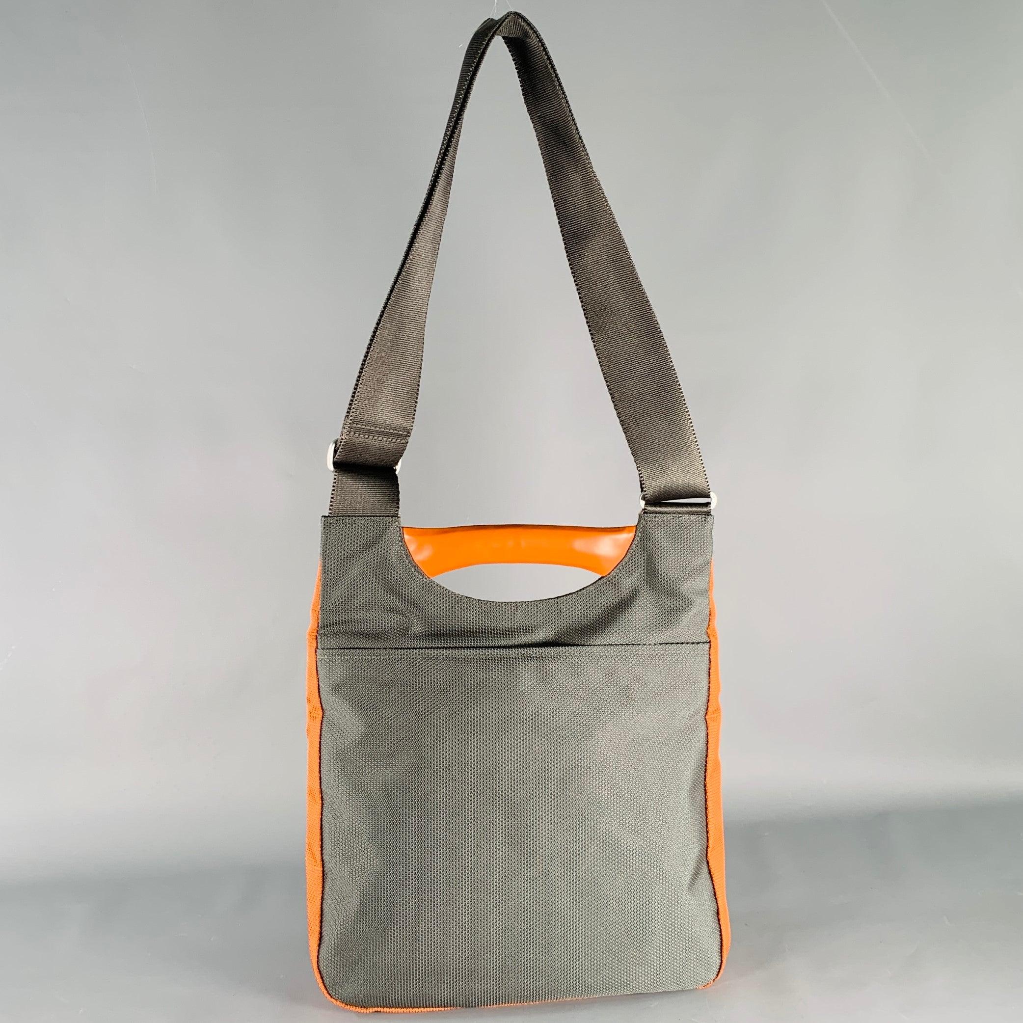 Men's TUMI Grey Orange Color Block Nylon Leather Messenger Bag