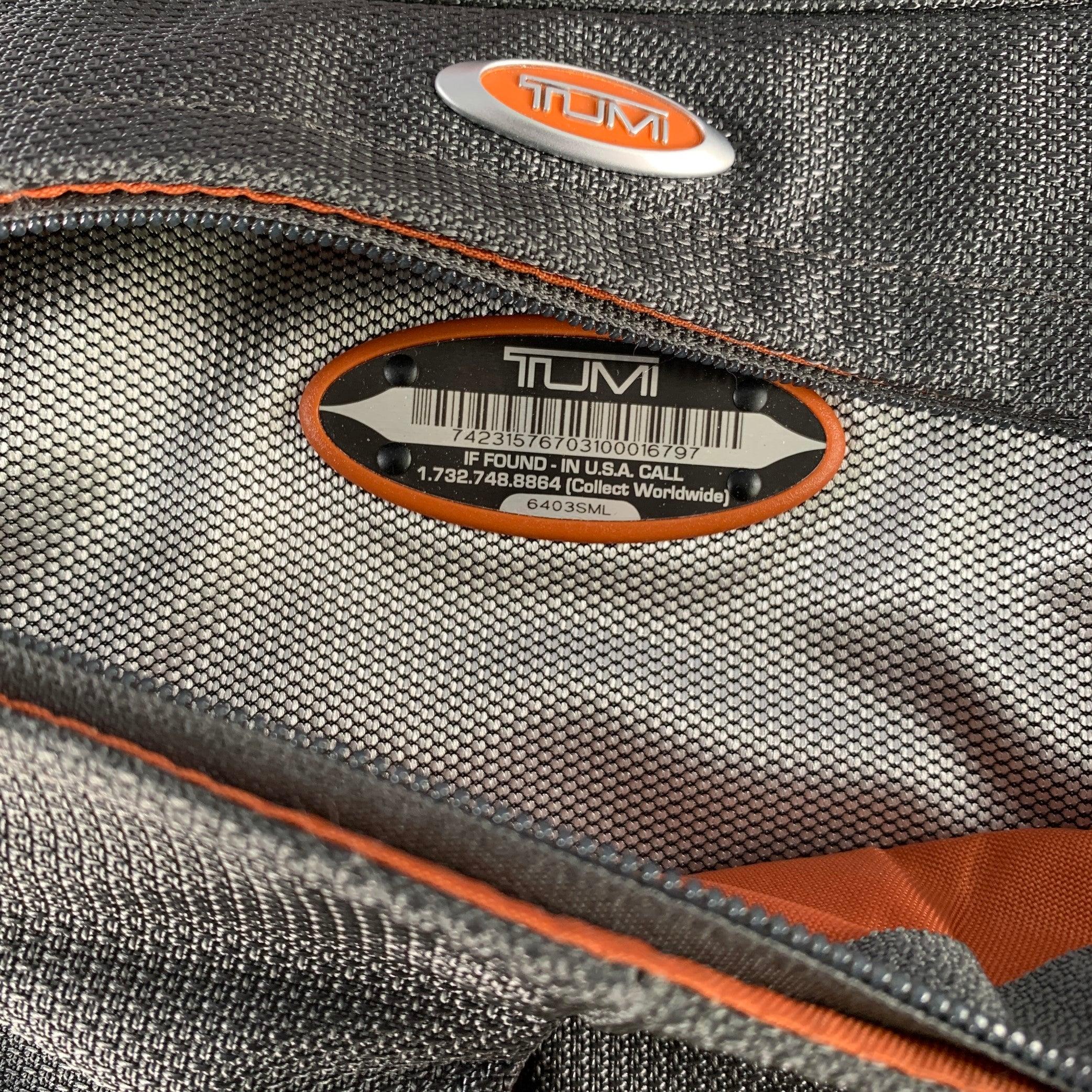 TUMI Grey Orange Color Block Nylon Leather Messenger Bag 4
