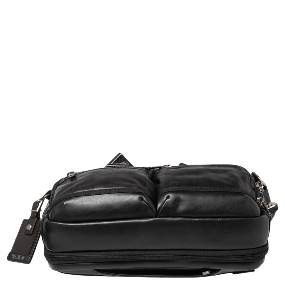 tumi leather briefcase