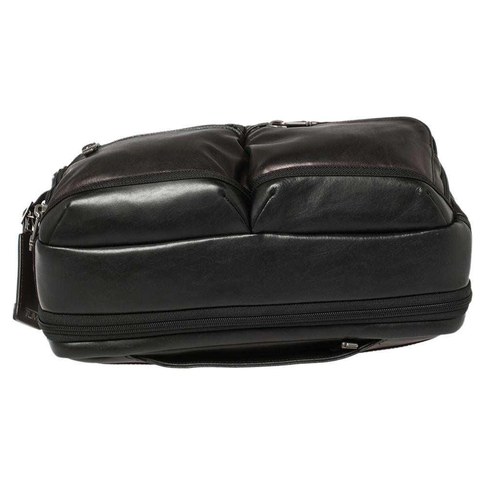 tumi leather briefcase