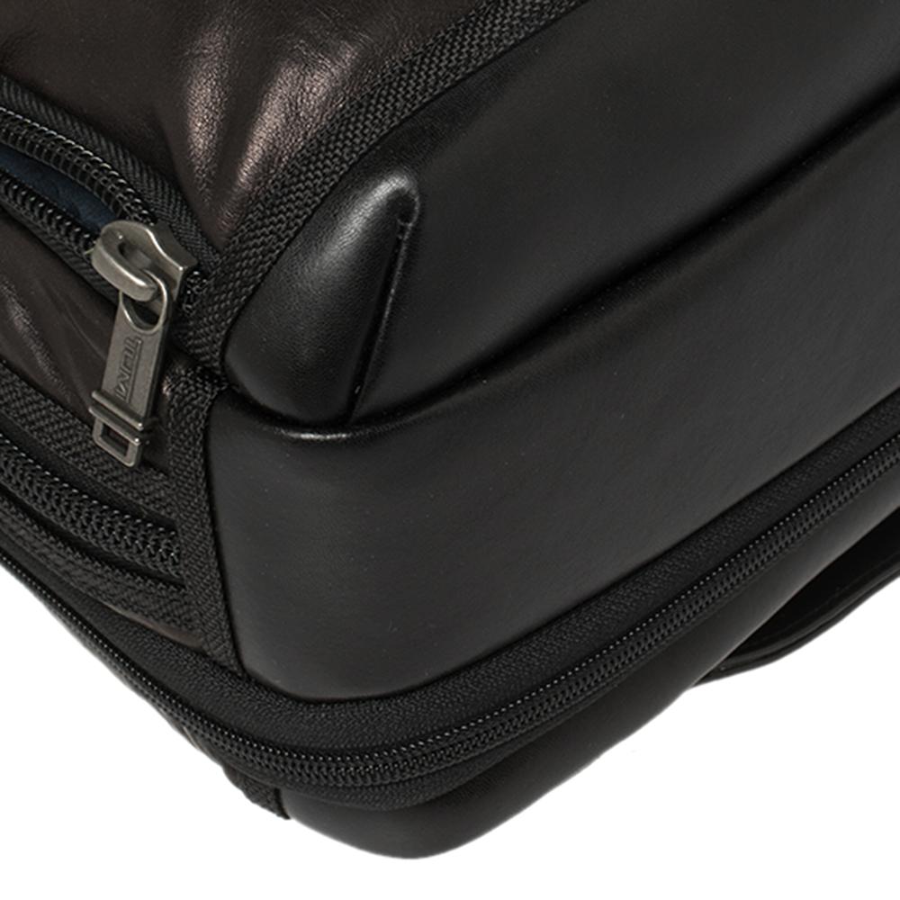 Men's TUMI Metallic Brown Leather Alpha Bravo Andersen Slim Commuter Briefcase