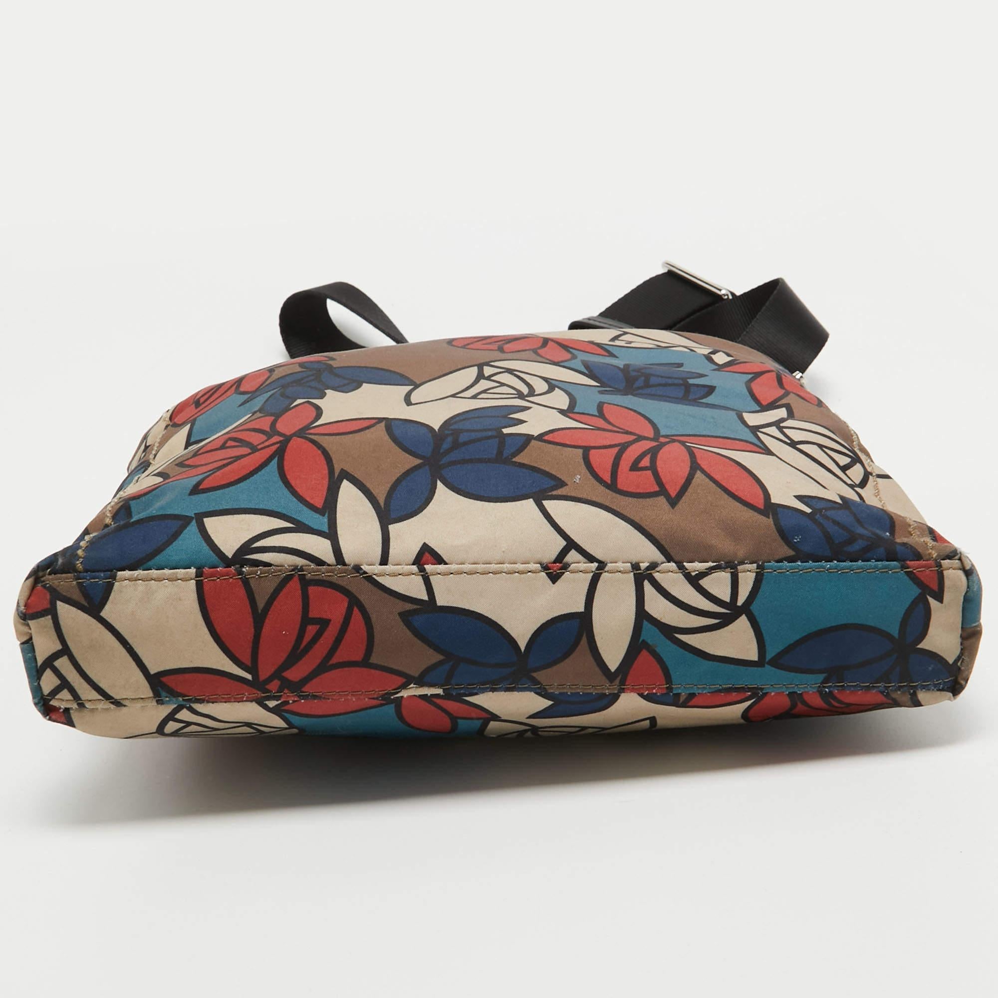 TUMI Multicolor Printed Nylon and Leather Zip Messenger Bag 1