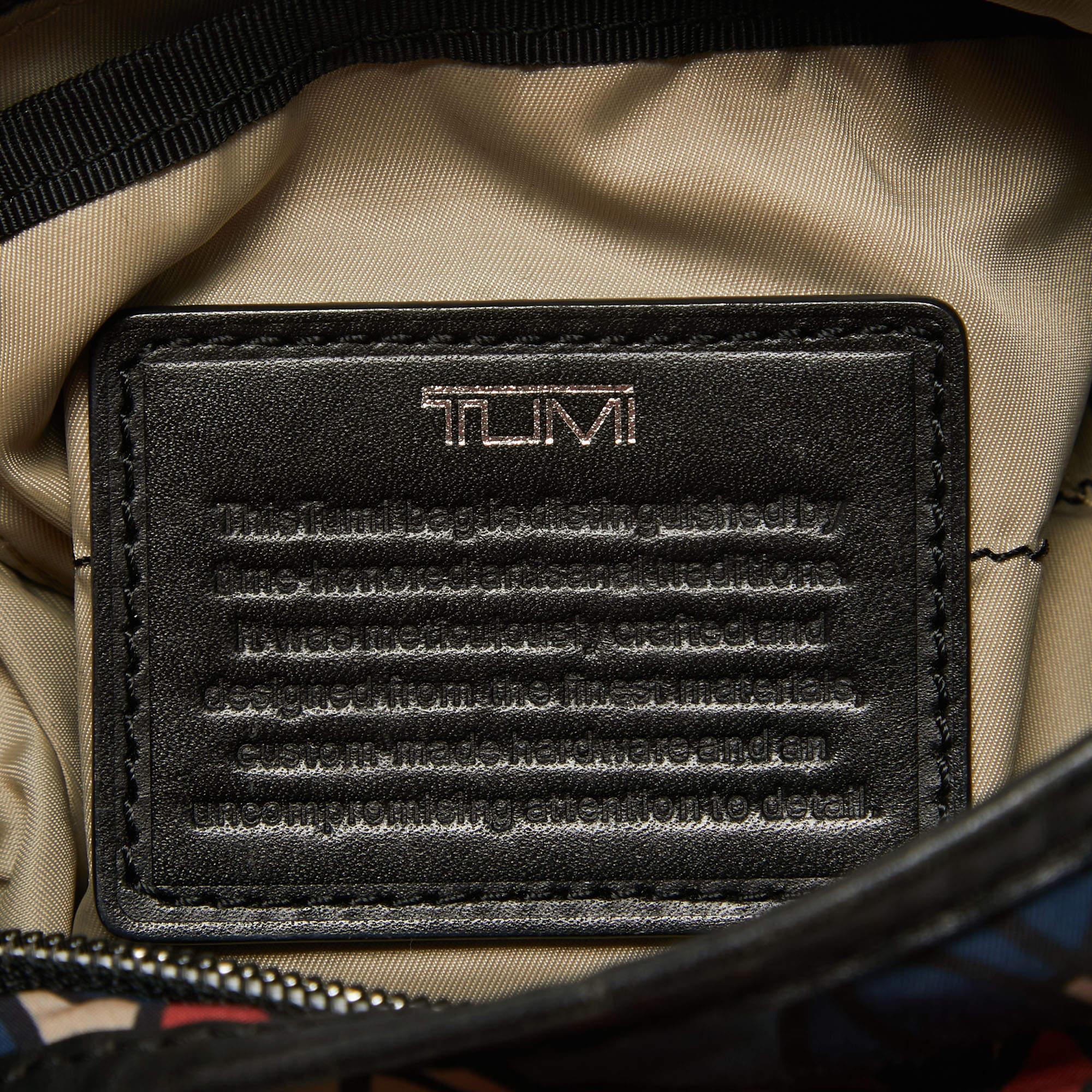 TUMI Multicolor Printed Nylon and Leather Zip Messenger Bag 3