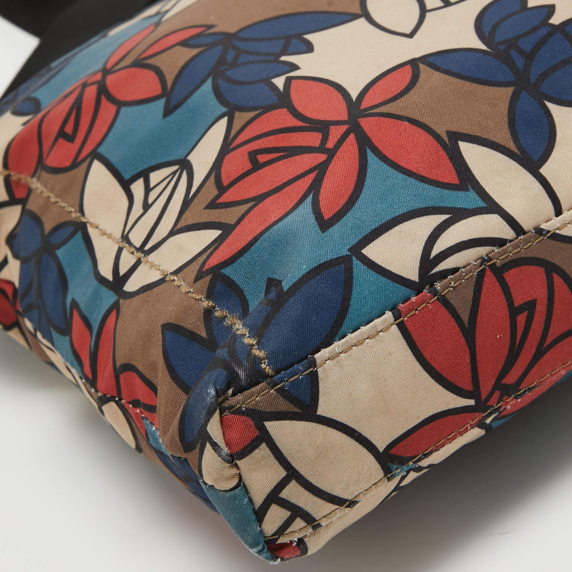 TUMI Multicolor Printed Nylon and Leather Zip Messenger Bag 4