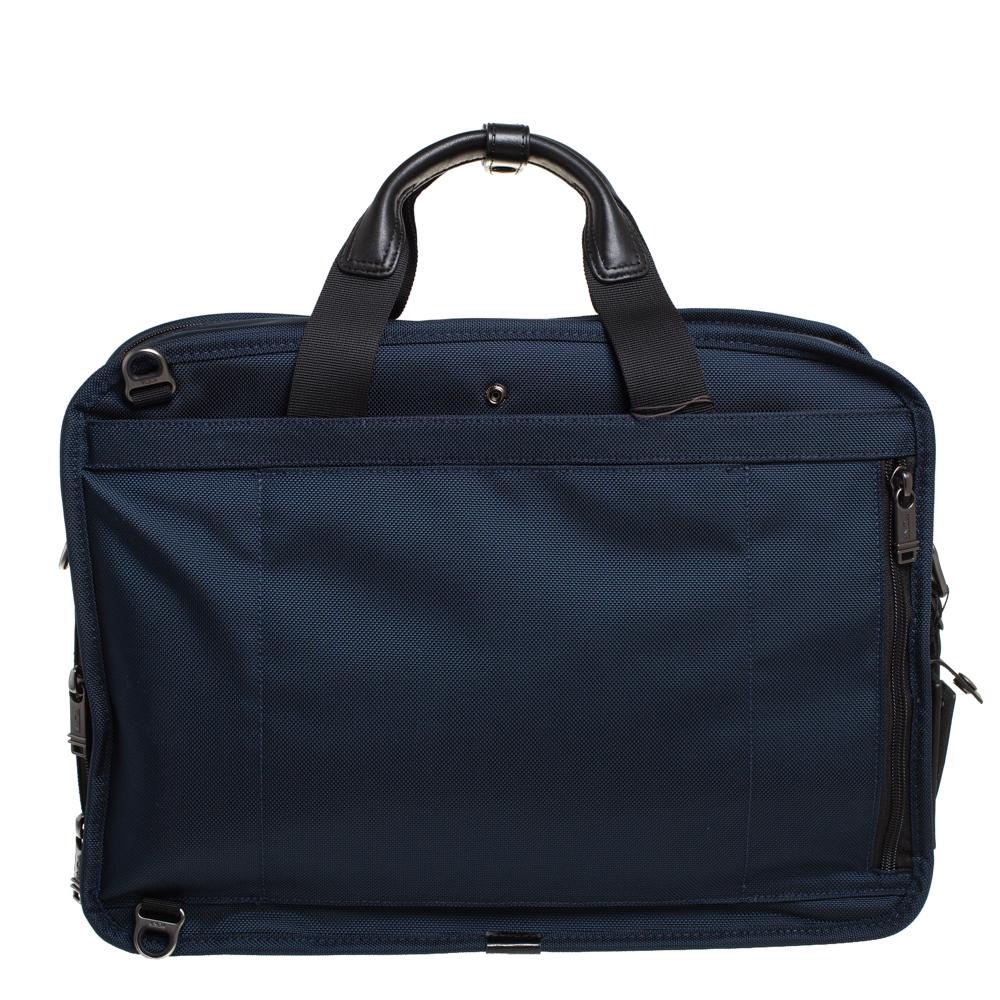 tumi blue briefcase