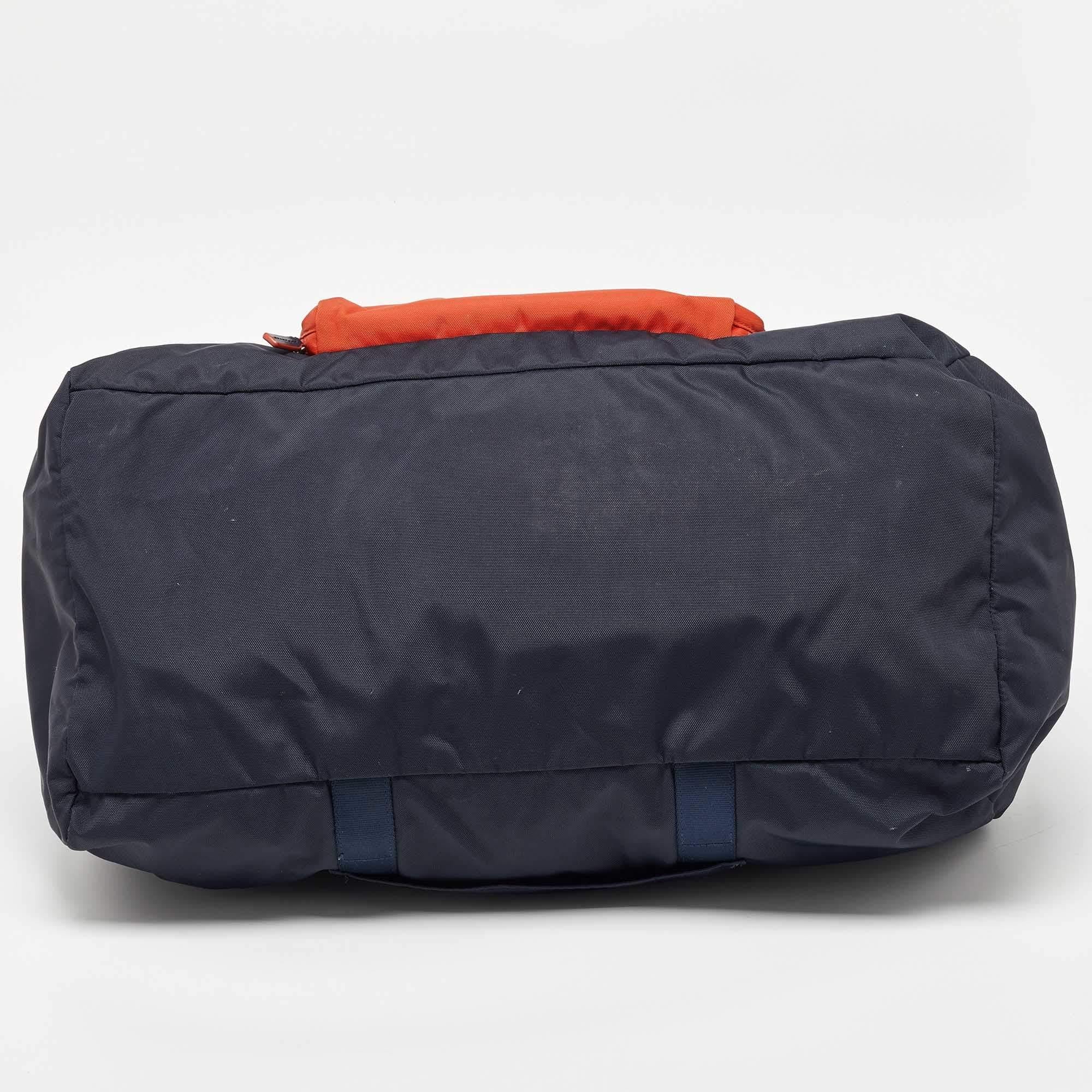 TUMI Navy Blue/Orange Nylon Foldable Compact Duffle Bag 3