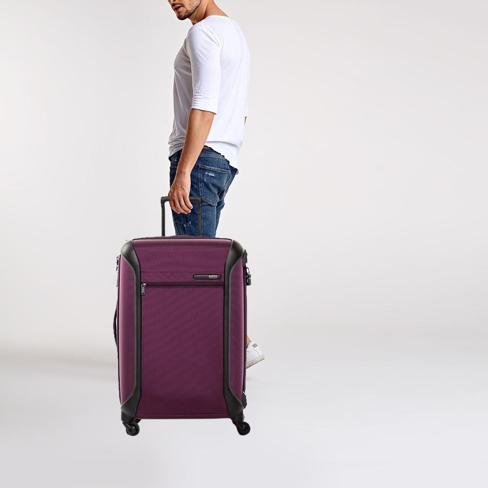 purple tumi luggage