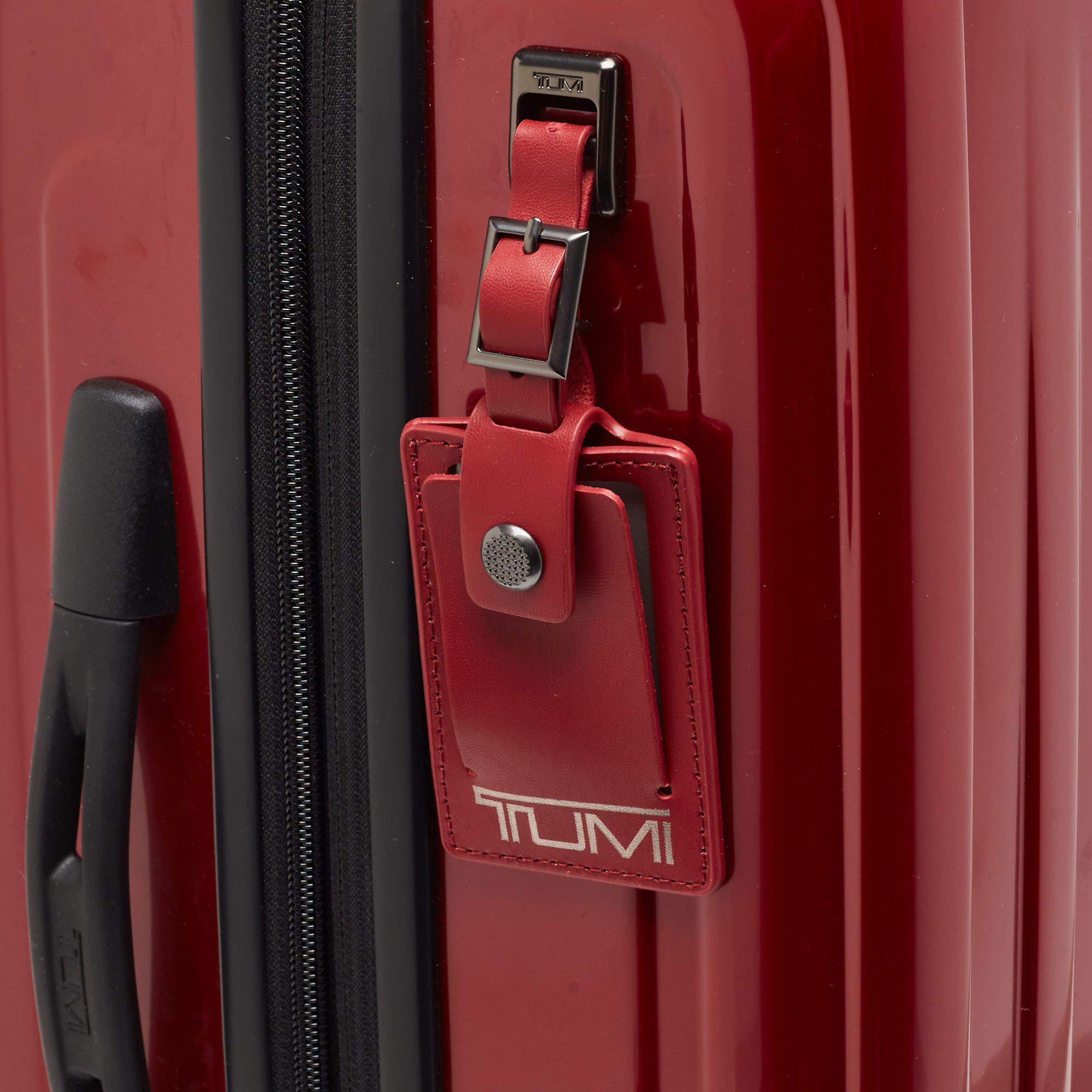 TUMI Red 4 Wheeled V4 International Expandable Carry On Luggage For Sale 7