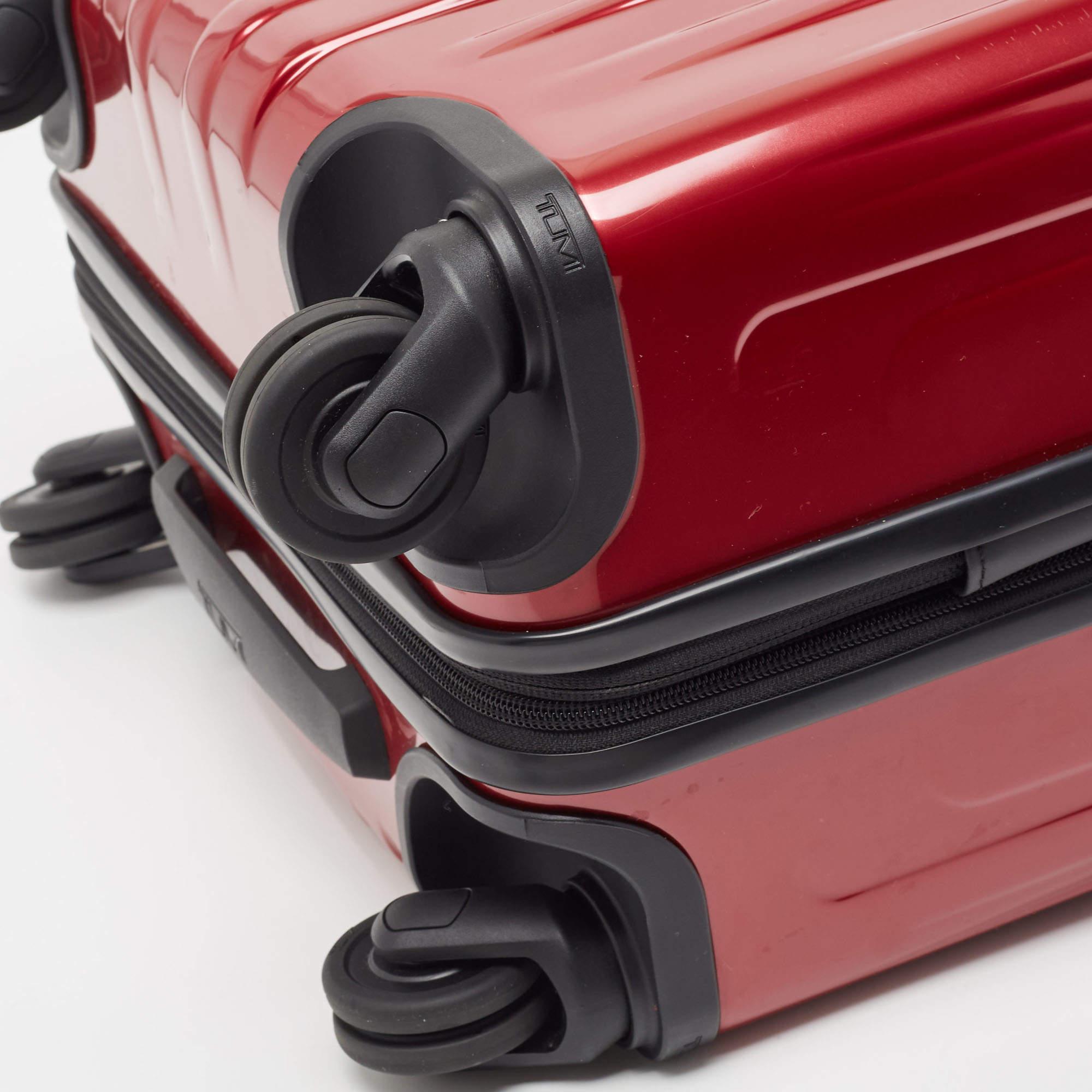 TUMI Red 4 Wheeled V4 International Expandable Carry On Luggage 2