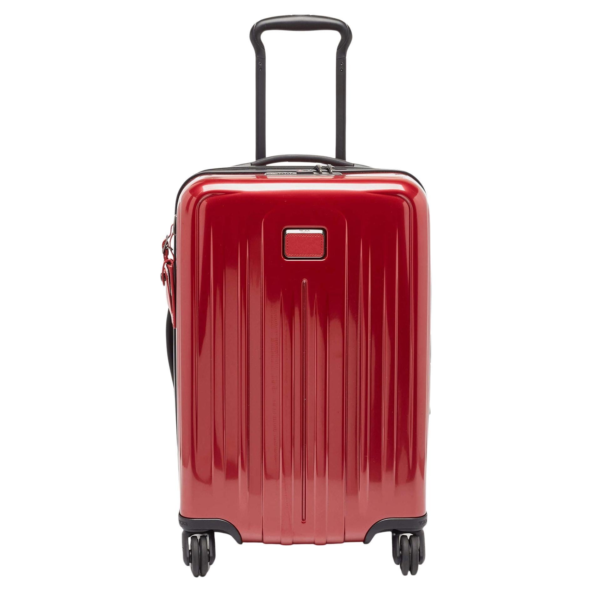 TUMI Red 4 Wheeled V4 International Expandable Carry On Luggage For Sale