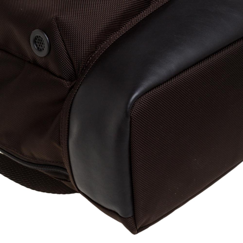 TUMI Two Tone Brown Nylon and Leather Cypress Roll Top Backpack 2