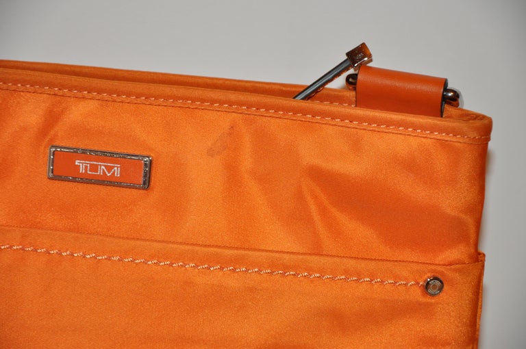 Tumi Warm Tangerine Crossbody Shoulder Bag For Sale at 1stDibs