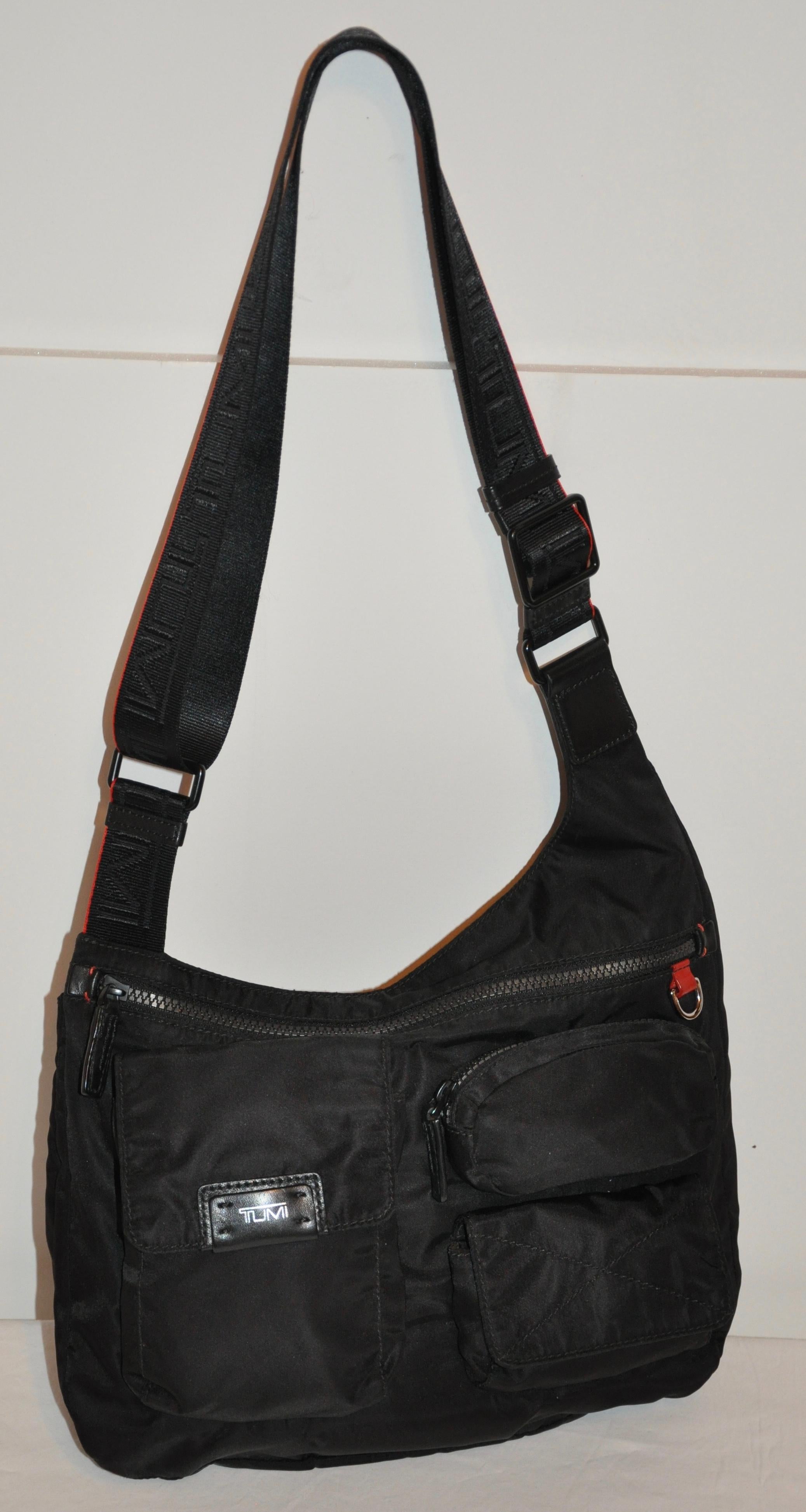 Tumi Zippered Top Crossbody Shoulder Bag with 4 Exterior Compartments For  Sale at 1stDibs
