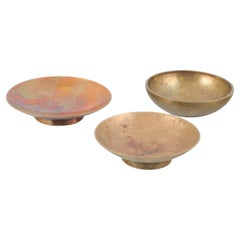 Tumulus Bronce, Danemark. Ensemble de trois bols en bronze patiné.