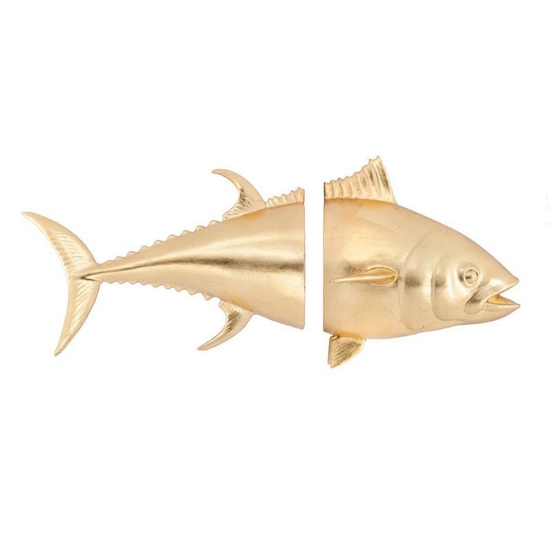 Wall decoration tuna with structure in ceramic in
gold finish. Also available in silver or in black or
in white finish, on request.