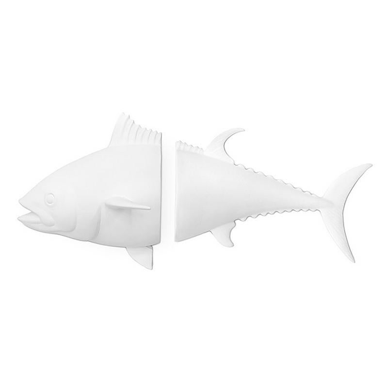 Contemporary Tuna Wall Decoration in Ceramic in Gold or Silver or Black or White Finish For Sale