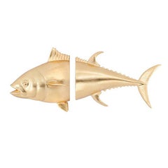 Tuna Wall Decoration in Ceramic in Gold or Silver or Black or White Finish