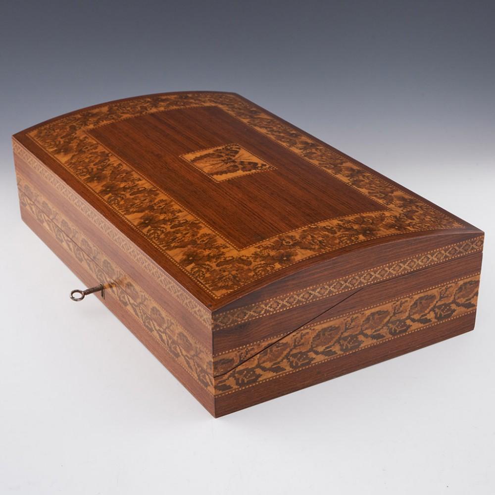 English Tunbridge Ware - A Very Fine Large Robert Vorley Stationery Document Box, 1978 For Sale