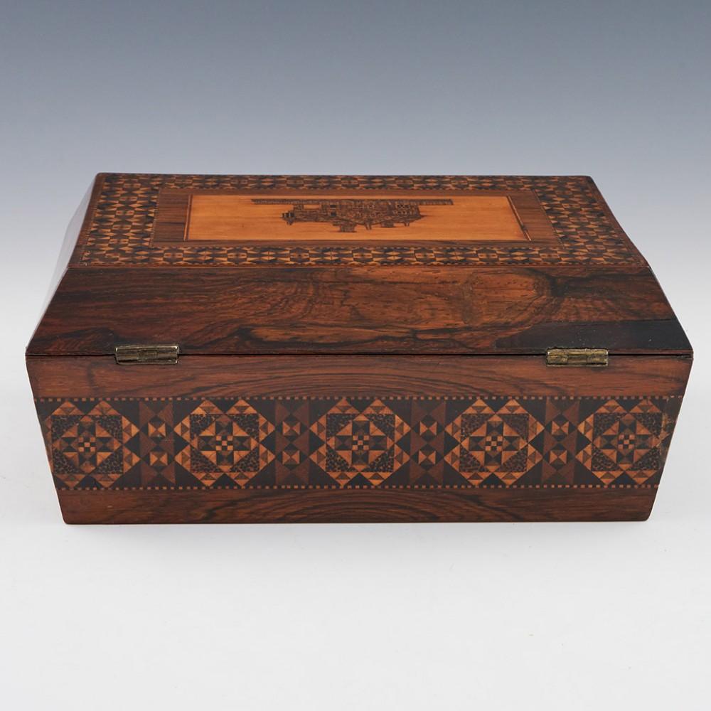 Tunbridge Ware - A Very Finely Decorated Sewing Box, c1840 For Sale 1