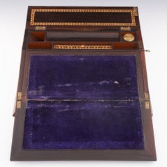 Tunbridge Ware - Caja inclinada para escribir con mosaicos florales, c1870