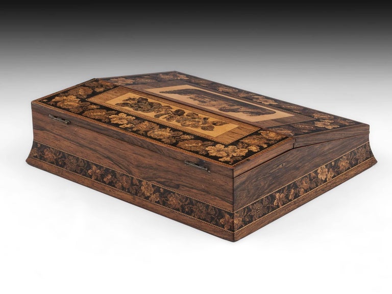 Tunbridge Ware Antique Writing Slope Tonbridge Castle, 19th Century at