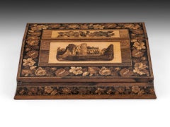 Tunbridge Ware Antique Writing Slope Tonbridge Castle, 19th Century