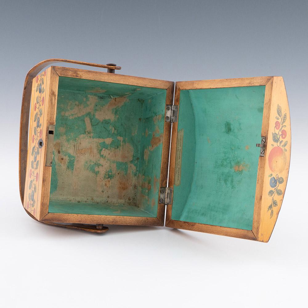 Tunbridge Ware Box – Swing Handled George Wise Label c1815 For Sale 3