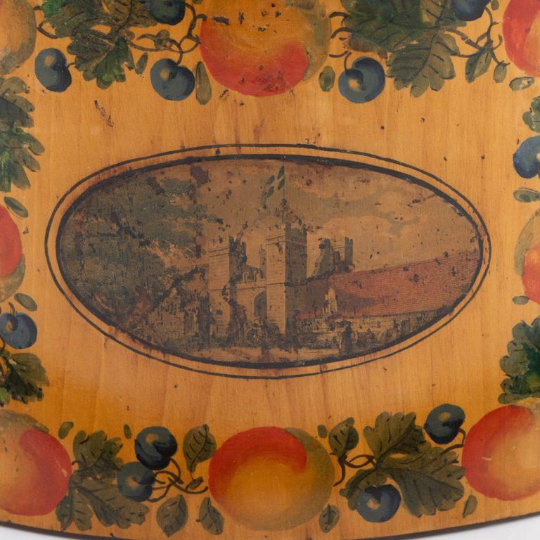 Tunbridge Ware Box – Swing Handled George Wise Label c1815 For Sale 2