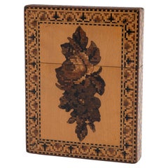 Estuche para tarjetas Tunbridge Ware George Wise Jr c1865