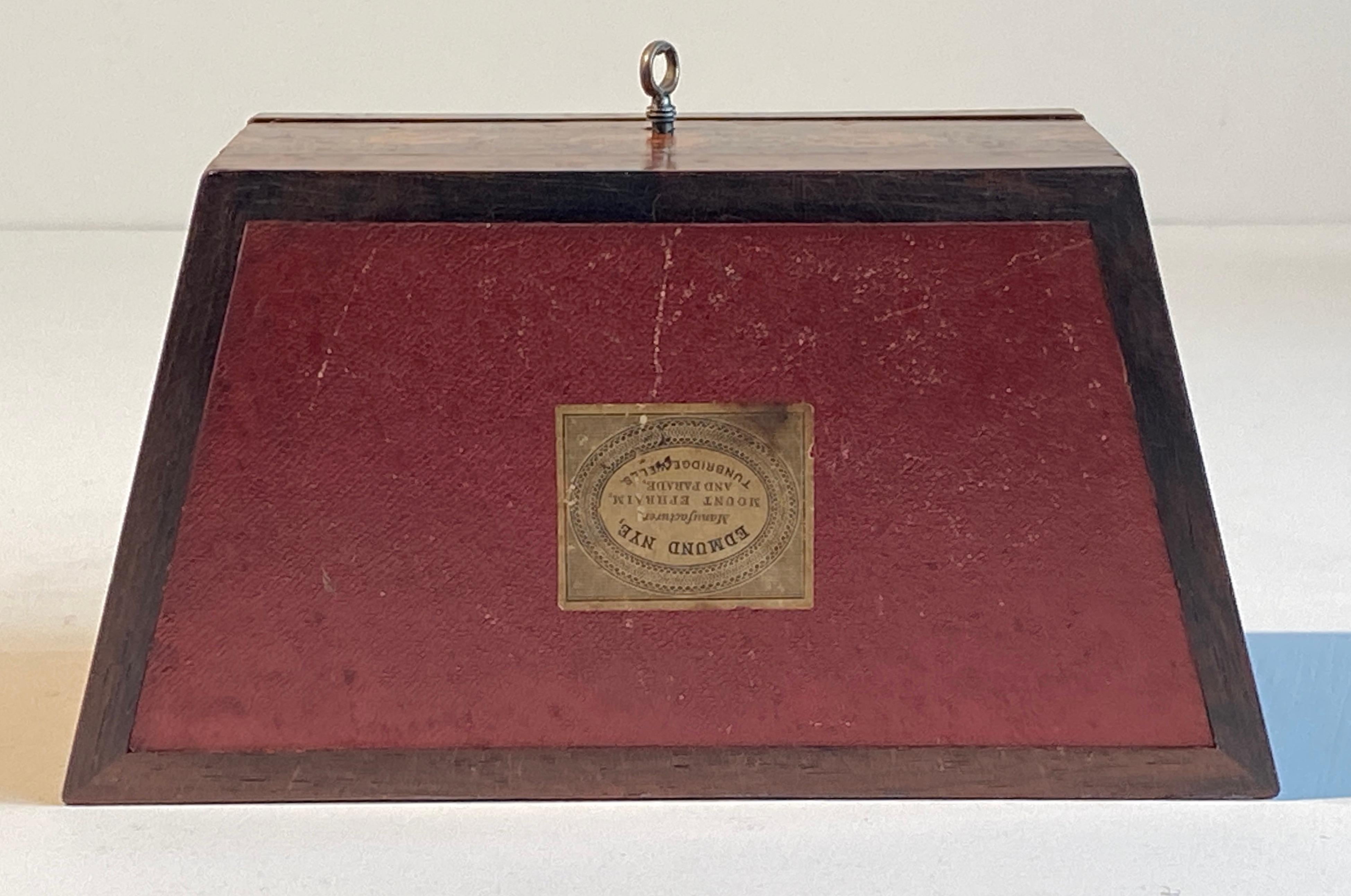Tunbridge Ware Correspondence Box by Edmund Nye 19th Century For Sale 1