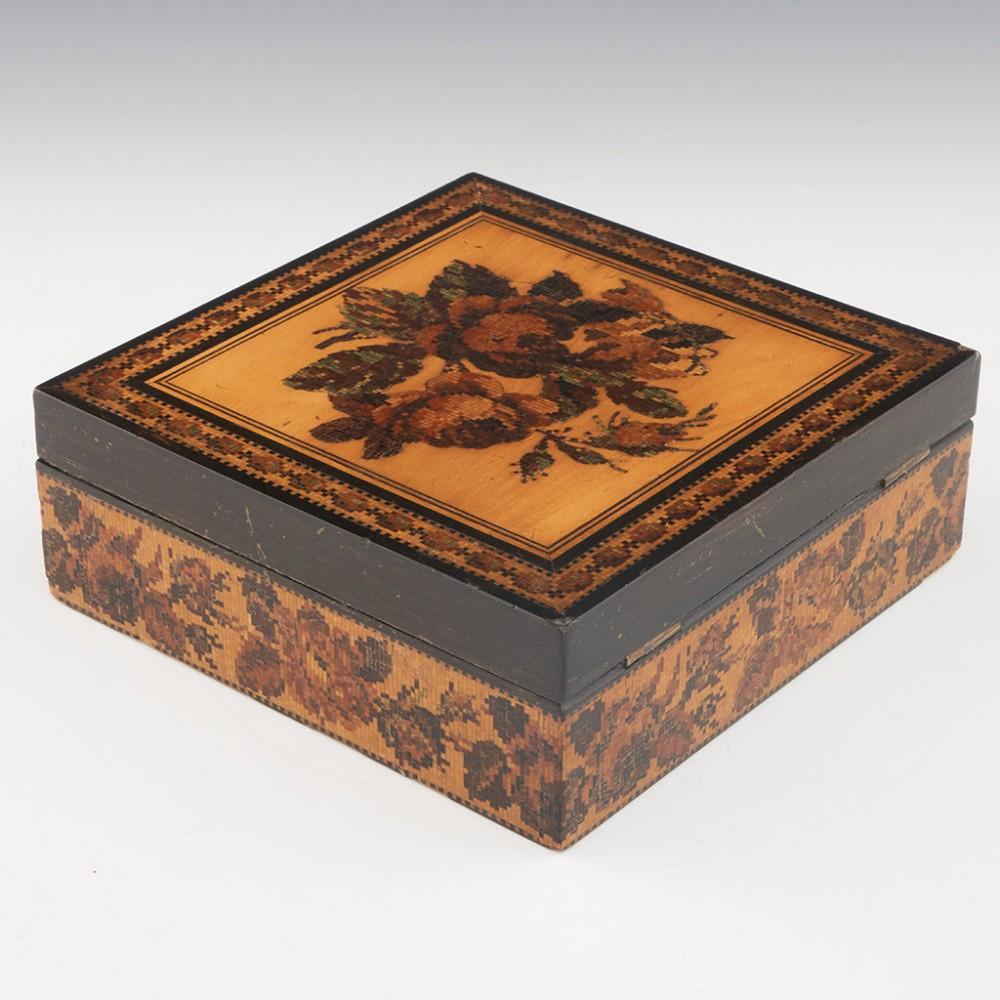 Caja para pañuelos Tunbridge Ware Edmund Nye, hacia 1860 Inglés en venta