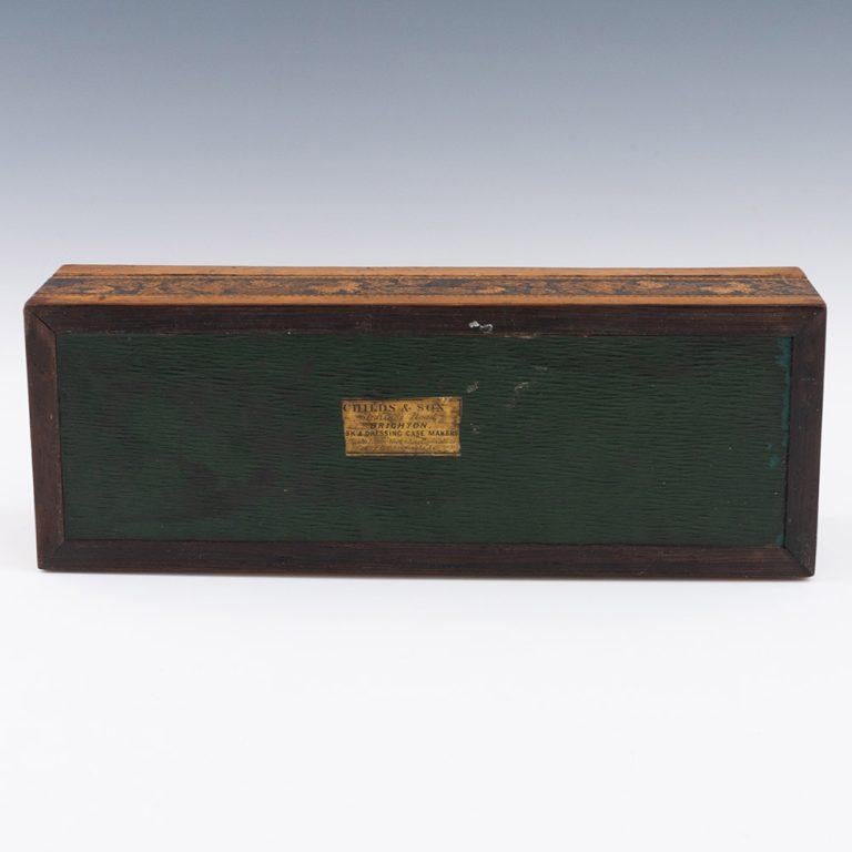 Tunbridge Ware Games Box with Cribbage Board by Childs c1860 1