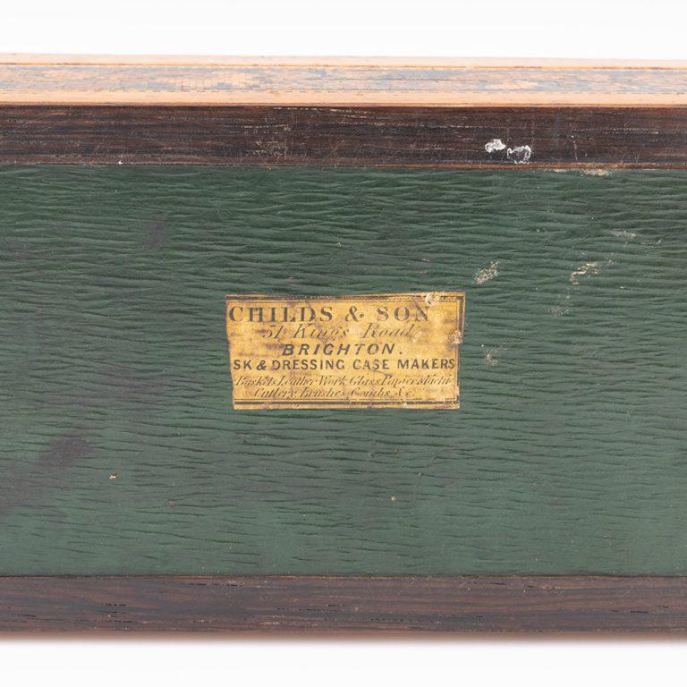 Tunbridge Ware Games Box with Cribbage Board by Childs c1860 2