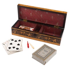 Tunbridge Ware Games Box with Cribbage Board by Childs c1860