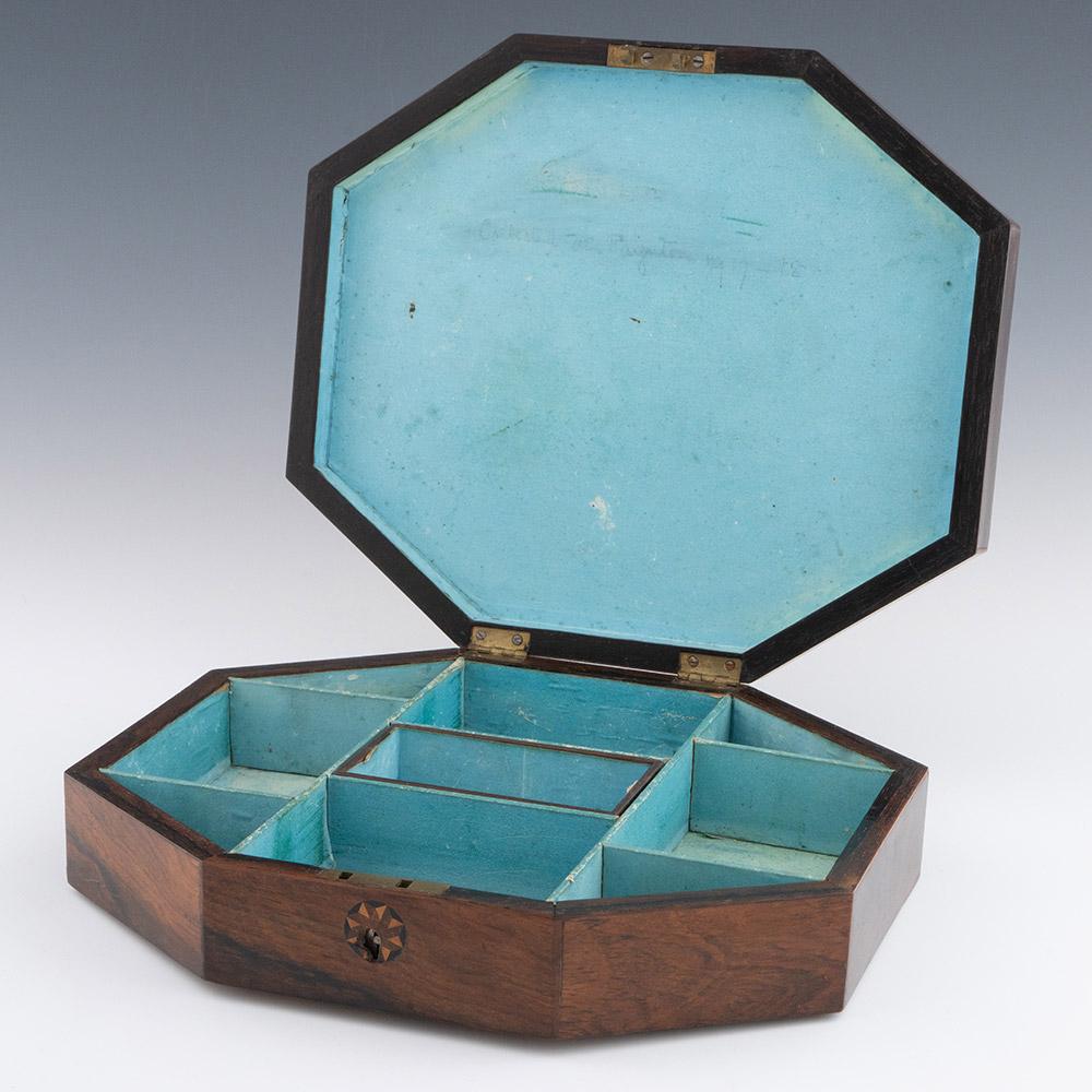 Early Victorian Tunbridge Ware Games Box with Cubework c1840 For Sale