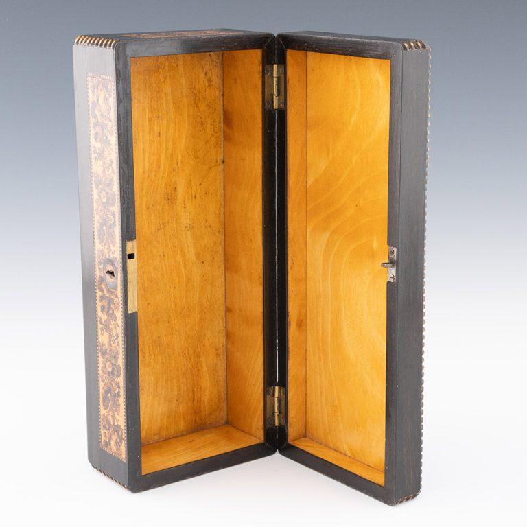 British Tunbridge Ware Glove Box Attrib. George Wise Jr c1860 For Sale