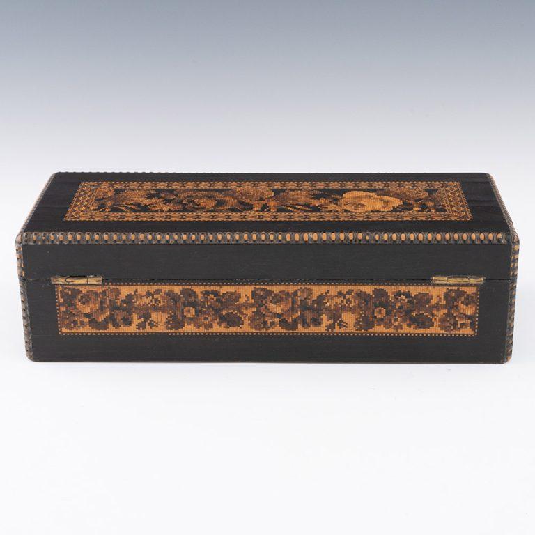 Mid-19th Century Tunbridge Ware Glove Box Attrib. George Wise Jr c1860 For Sale