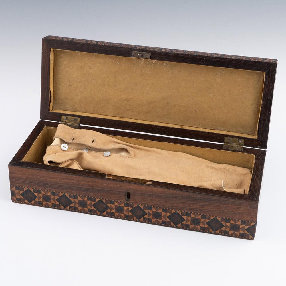 Mid-19th Century Tunbridge Ware Glove Box Attributable to Burrows c1845 For Sale