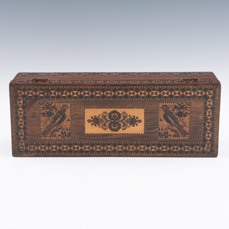 Tunbridge Ware Glove Box Attributable to Burrows c1845 For Sale 2