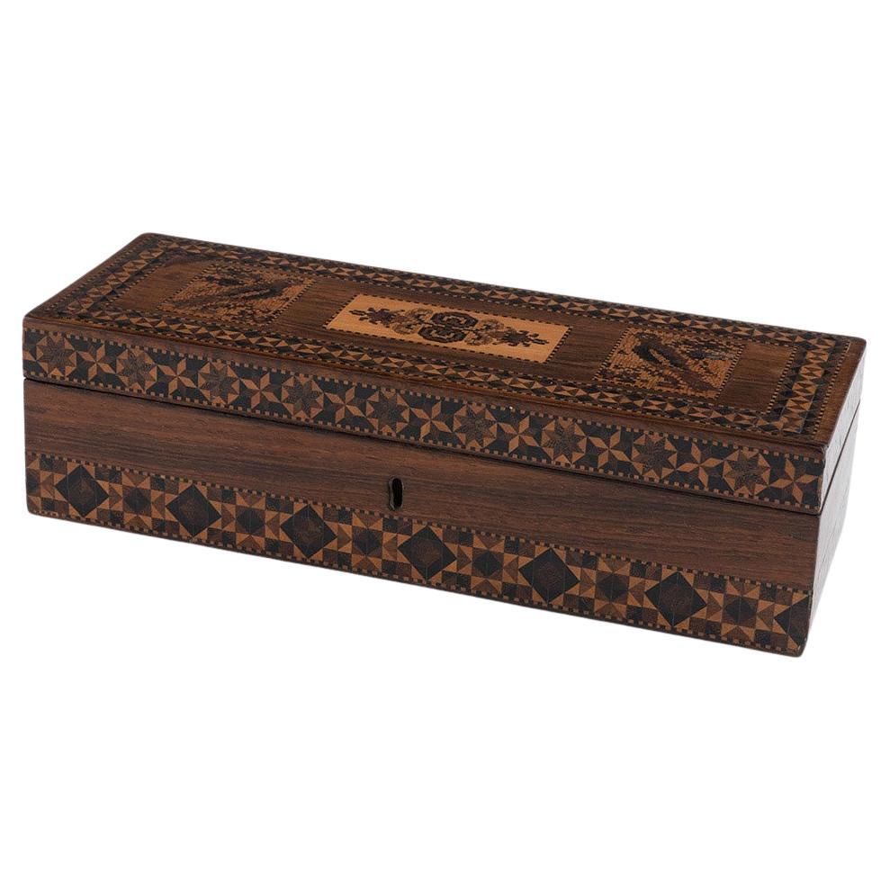 Tunbridge Ware Glove Box Attributable to Burrows c1845 For Sale