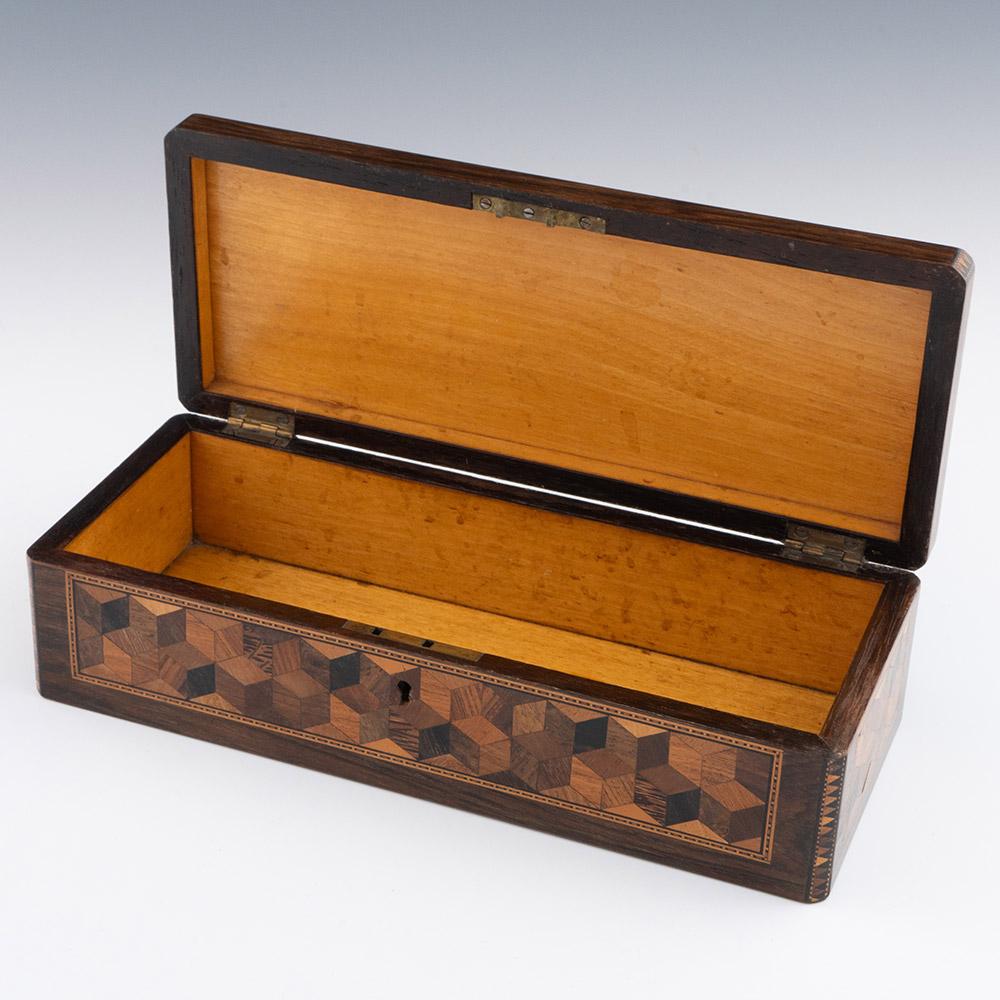 Mid-19th Century Tunbridge Ware Glove Box Probably by Wise c1860 For Sale